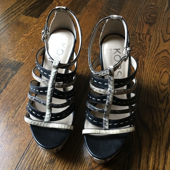 Michael Kors Snake Skin Platform Sandal - Picture 1 of 6